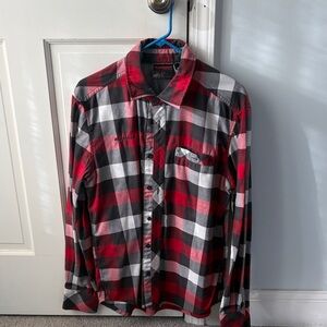 Mammut Men's Red and Black Checkered Shirt